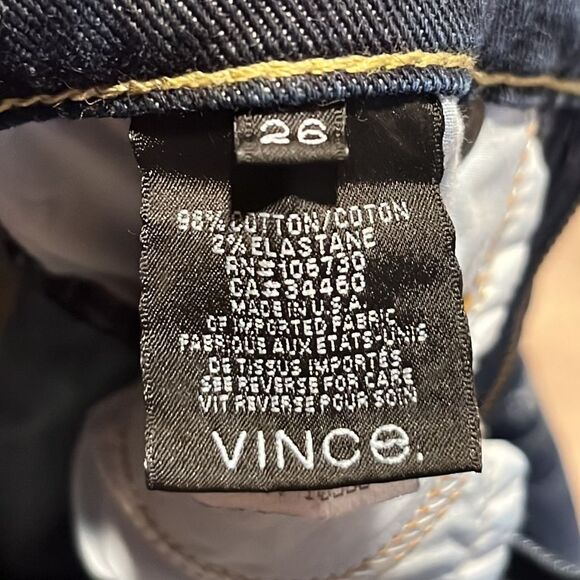 Vince Five Pocket Relaxed Rolled Dark Wash Jeans - Picture 9 of 10